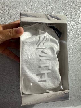 SMITH White Drawstring Eyewear Pouch